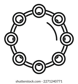 Carnival tambourine icon outline vector. Music drum. Leather sound