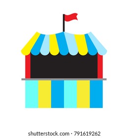 Carnival tent on a white background, Vector illustration