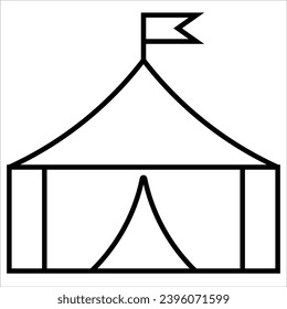 Carnival tent, Simple Party-Related Vector Line Icon