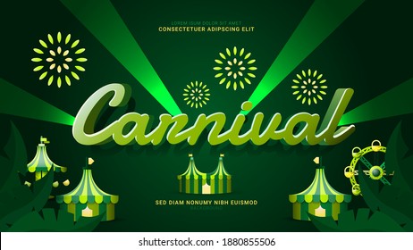 ilustración vectorial de fondo de texto de carnaval