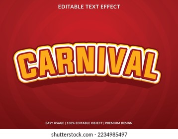 carnival text effect template with abstract font style use for brand and logo vector illustration. abstract background poster