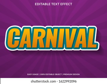 carnival text effect template with trendy type style and colorful concept use for brand label and logotype 