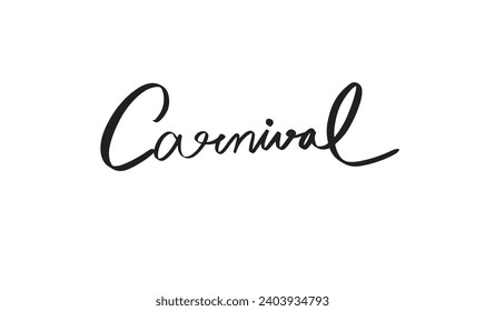 Carnival text font hand written calligraphy black dark silhouette color happy carnival february march month time vector illustration calebration festival entertainment fantasy funfair parade mask art
