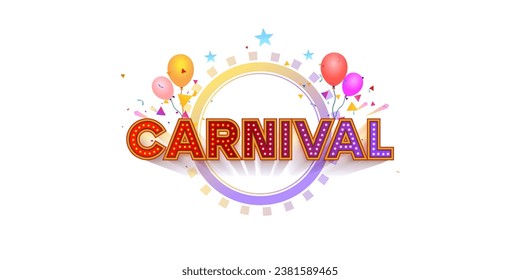 Carnival text logo design. Colorful, fun, fest, faire creative concept.