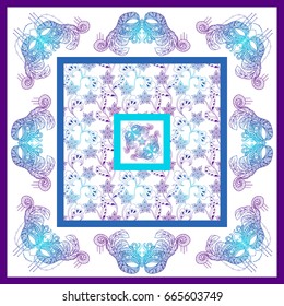 Carnival theatre mask. Pattern design. Scarf