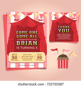 Carnival Theme Birthday Party Invitation