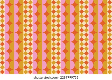 Carnival themes seamless pattern design. Retro circus repeat geometric vector