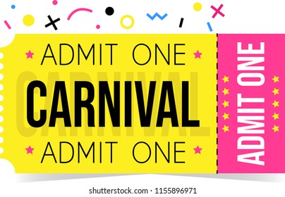 Carnival ticket. Circus invitation