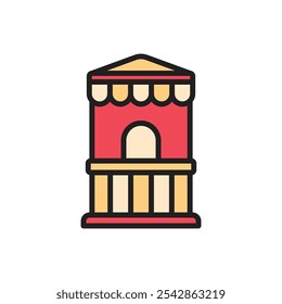 Carnival Ticket Shop Icon Vector Illustration