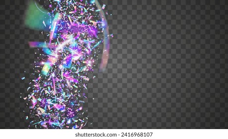 Carnival Tinsel. Modern Banner. Purple Laser Paper. Happy Surprise Explosion. Light Texture. Neon Confetti. Rainbow Burst. Cristal Dust. Pink Carnival Tinsel