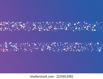 Carnival Tinsel. Transparent Texture. Metal Festival Decoration. Bright Art. Laser Flyer. Digital Foil. Cristal Background. Blue Blur Glitter. Purple Carnival Tinsel