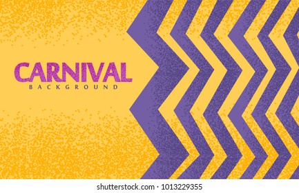 Carnival Title With Colorful Party Zigzags. Yellow Background for the Party.