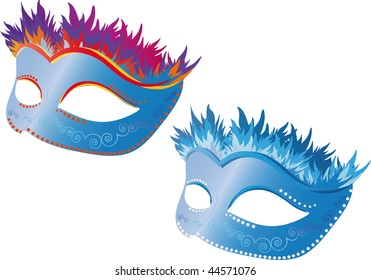 carnival two masks of different colors (vector)
