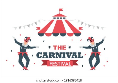 carnival: two people dance to welcome the carnival