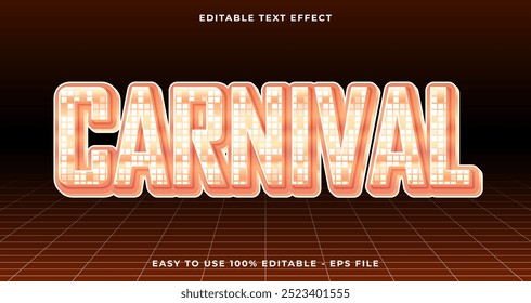 carnival typography premium editable text effect, 3D glow text
