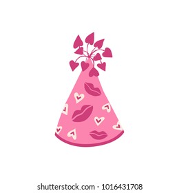 Carnival vector hat isolated on white background. Masqeurade hat for decorating festive invitations, banners, greeting cards. Carnaval accessory illustration.