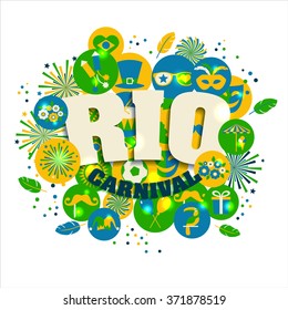 Carnival vector illustration. Rio carnival icons set.