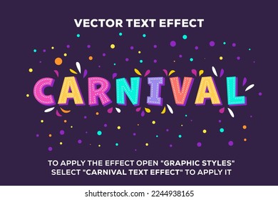 carnival vector text effect fully editable