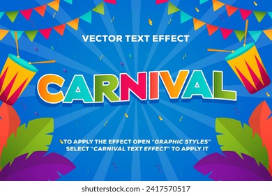 carnival vector text effect fully editable easy to use