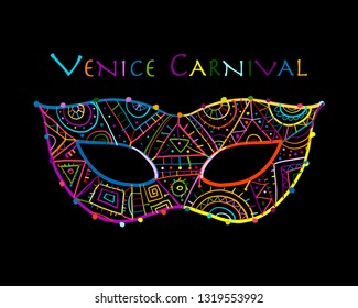 Carnival venetian mask ornamental for your design