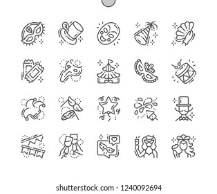 Carnival Well-crafted Pixel Perfect Vector Thin Line Icons 30 2x Grid for Web Graphics and Apps. Simple Minimal Pictogram