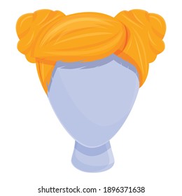 Icono de peluca de carnaval. Caricatura del icono vectorial de peluca de carnaval para diseño web aislado en fondo blanco