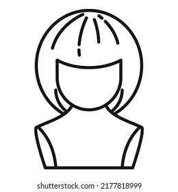 Carnival wig icon outline vector. Long hair. Trendy fashion