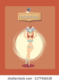 carnival woman in costume traditional character poster