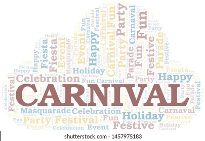 Carnival word cloud vector made with text only