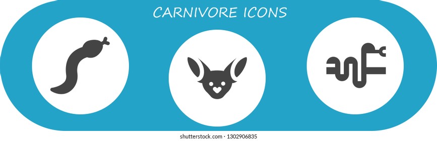  carnivore icon set. 3 filled carnivore icons.  Simple modern icons about  - Snake, Fennec