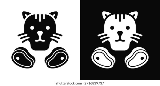Fleischfresser-Symbol, weißer und schwarzer Hintergrundstil