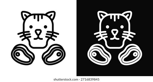 Fleischfresser-Symbol, weißer und schwarzer Hintergrundstil