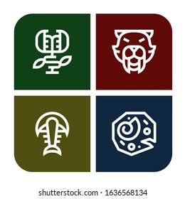 carnivore simple icons set. Contains such icons as Carnivorous plant, Saber toothed tiger, Fossil, can be used for web, mobile and logo