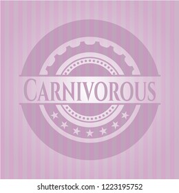 Carnivorous badge with pink background