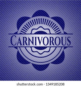 Carnivorous emblem with jean background