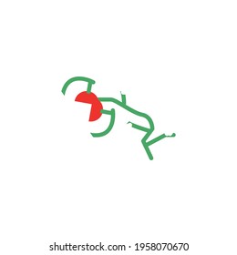 Carnivorous plant flat icon. Simple style  insectivorous plant poster background symbol. Logo design element. T-shirt printing.  Vector for sticker.