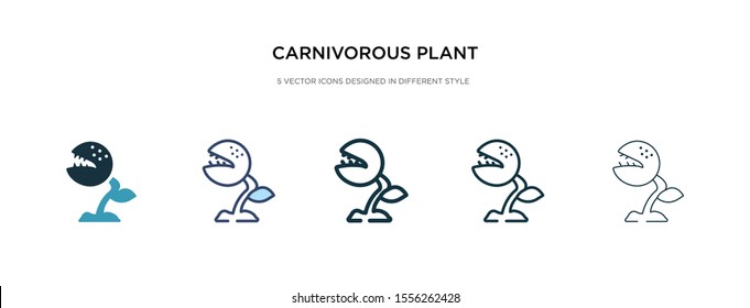 carnivorous plant icon in different style vector illustration. two colored and black carnivorous plant vector icons designed in filled, outline, line and stroke style can be used for web, mobile, ui