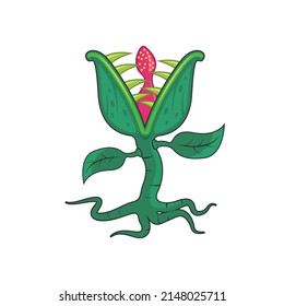 carnivorous plant vector illustration concept element design template