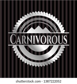 Carnivorous silvery emblem or badge. Vector Illustration. Mosaic.