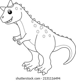 Carnotaurus Coloring Isolated Page for Kids