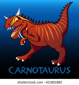 Carnotaurus cute charcater dinosaurs .