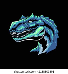 carnotaurus dinosaur head illustration vector
