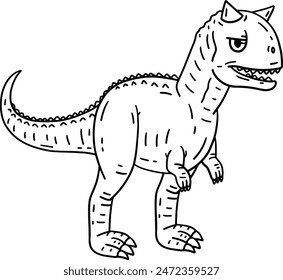 Carnotaurus Dinosaur Isolated Coloring Page 