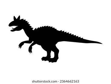 Carnotaurus Dinosaur Silhouette Vector Isolated on White Background