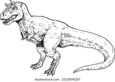 Carnotaurus - hand drawn vector dinosaur illustration