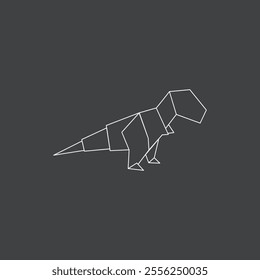 Carnotaurus Origami Dinosaur flat vector design