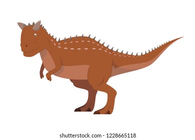 Carnotaurus vector illustration isolated in white background. Dinosaurs Collection.