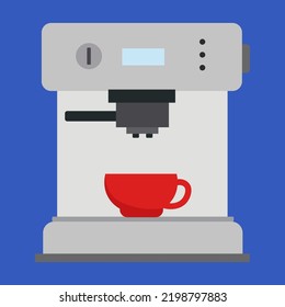 Máquina de café de algarrobo, ilustración, vector
