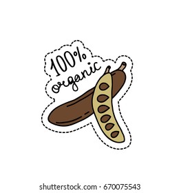 carob doodle icon, sticker