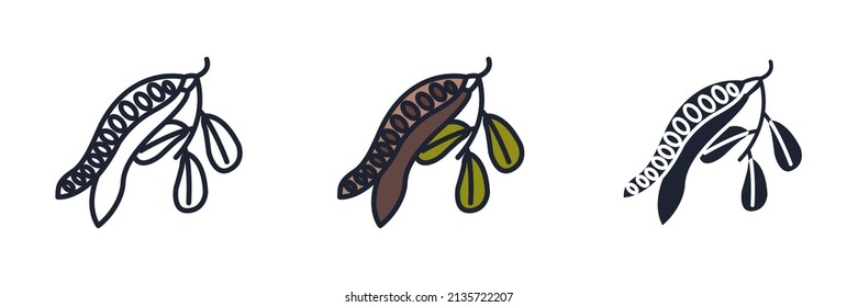carob icon symbol template for graphic and web design collection logo vector illustration